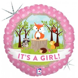 18" Μπαλόνι γέννησης Woodland Baby Girl 18" Μπαλόνι γέννησης Woodland Baby Girl