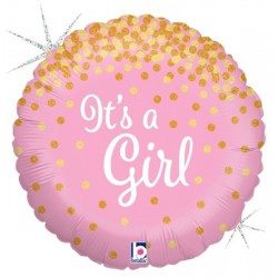 18" Μπαλόνι γέννησης It's a Girl glittering 18" Μπαλόνι γέννησης It's a Girl glittering