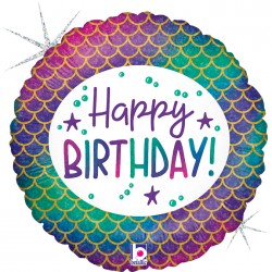 18'' Μπαλόνι Glitter Mermaid Birthday 18'' Μπαλόνι Glitter Mermaid Birthday