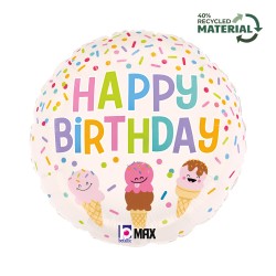 18'' Μπαλόνι ''Happy Birthday'' Παγωτά 18'' Μπαλόνι ''Happy Birthday'' Παγωτά