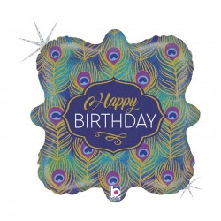 18'' Μπαλόνι Happy Birthday Φτερά Παγωνιού 18'' Μπαλόνι Happy Birthday Φτερά Παγωνιού