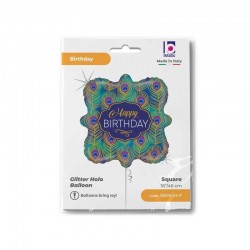 18'' Μπαλόνι Happy Birthday Φτερά Παγωνιού 18'' Μπαλόνι Happy Birthday Φτερά Παγωνιού