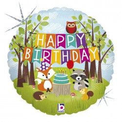 18" Μπαλόνι Happy Birthday Ζωάκια Δάσους 18" Μπαλόνι Happy Birthday Ζωάκια Δάσους