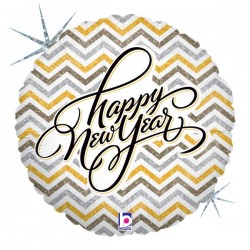18" Μπαλόνι Happy New Year Chevron 18" Μπαλόνι Happy New Year Chevron