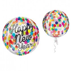 18" Μπαλόνι "Happy New Year" κομφετί ORBZ 18" Μπαλόνι "Happy New Year" κομφετί ORBZ