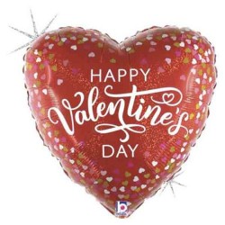 18'' Μπαλόνι 'Happy Valentine's Day' Confetti Hearts 18'' Μπαλόνι 'Happy Valentine's Day' Confetti Hearts