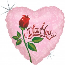 18" Μπαλόνι Καρδιά I love you - Τριαντάφυλλο