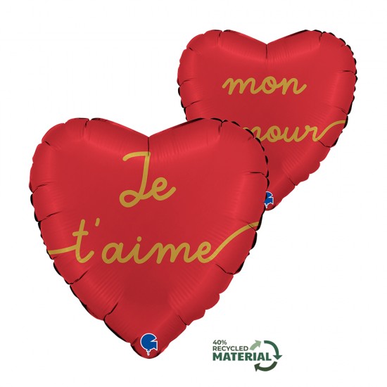 18" Μπαλόνι Καρδιά Je t' aime - Mon Amour