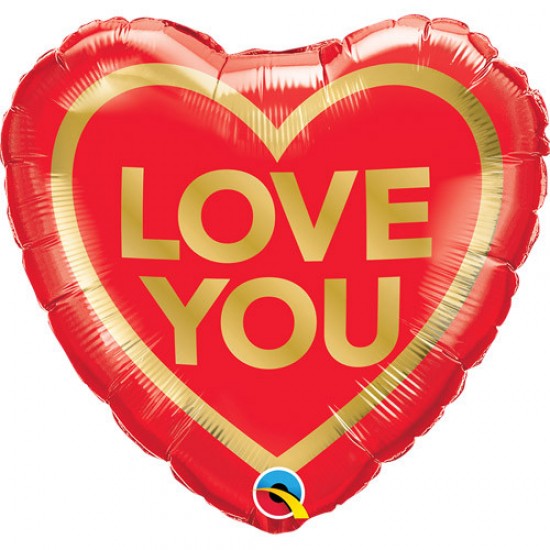 18" Μπαλόνι καρδιά 'Love you' χρυσό