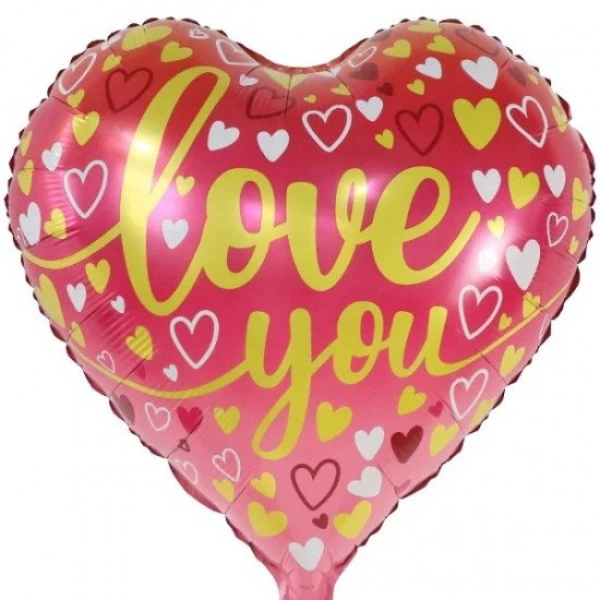 18" Μπαλόνι Καρδιά Love you Όμπρε