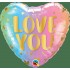 18'' Μπαλόνι Καρδιά 'Love you' παστέλ όμπρε