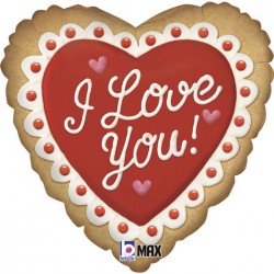 18'' Μπαλόνι Καρδιά Μπισκότο 'I Love You' 18'' Μπαλόνι Καρδιά Μπισκότο 'I Love You'