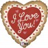 18'' Μπαλόνι Καρδιά Μπισκότο 'I Love You'