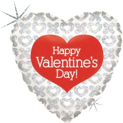 18" Μπαλόνι Καρδιά Valentine's Day Holographic 18" Μπαλόνι Καρδιά Valentine's Day Holographic
