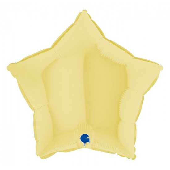 18" Μπαλόνι κίτρινο ματ αστέρι
