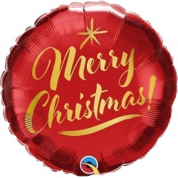 18'' Μπαλόνι Κόκκινο Merry Christmas Gold Script