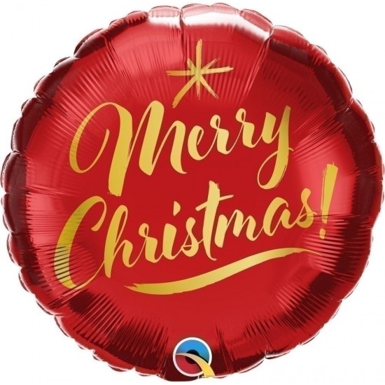 18'' Μπαλόνι Κόκκινο Merry Christmas Gold Script