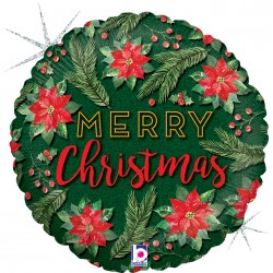 18" Μπαλόνι Merry Christmas Watercolor 18" Μπαλόνι Merry Christmas Watercolor