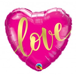 18'' Μπαλόνι φούξια κάρδια Love