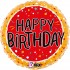 18'' Μπαλόνι Στρογγυλό Happy Birthday Κονφετί