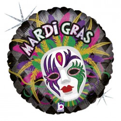 18'' Μπαλόνι στρογγυλό μάσκα Καρναβαλιού 18'' Μπαλόνι στρογγυλό μάσκα Καρναβαλιού