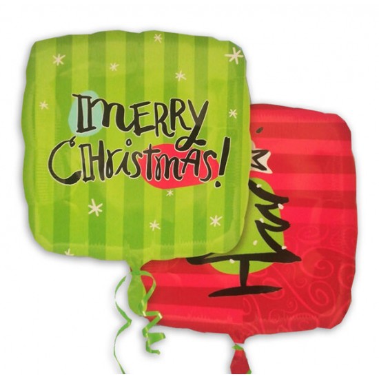 18" Μπαλόνι Τετράγωνο Έλατο Merry Christmas