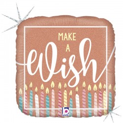 18" Μπαλόνι Τετράγωνο Γενεθλίων 'Make a Wish' Holographic 18" Μπαλόνι Τετράγωνο Γενεθλίων 'Make a Wish' Holographic