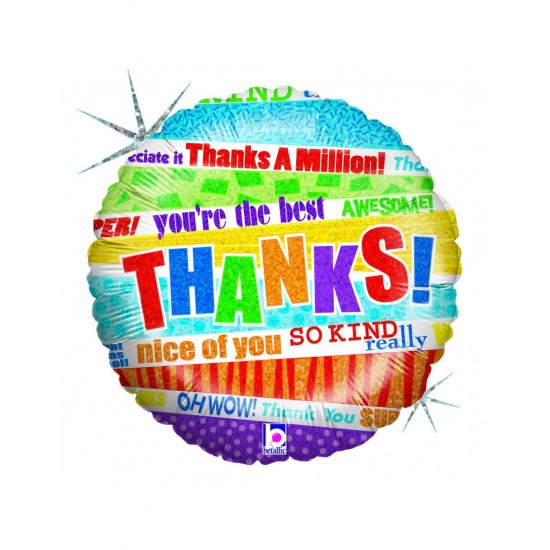 18" Μπαλόνι "Thanks" Πολύχρωμο