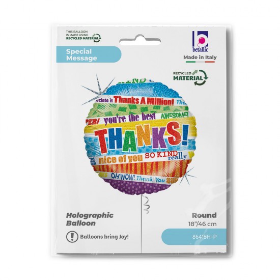 18" Μπαλόνι "Thanks" Πολύχρωμο