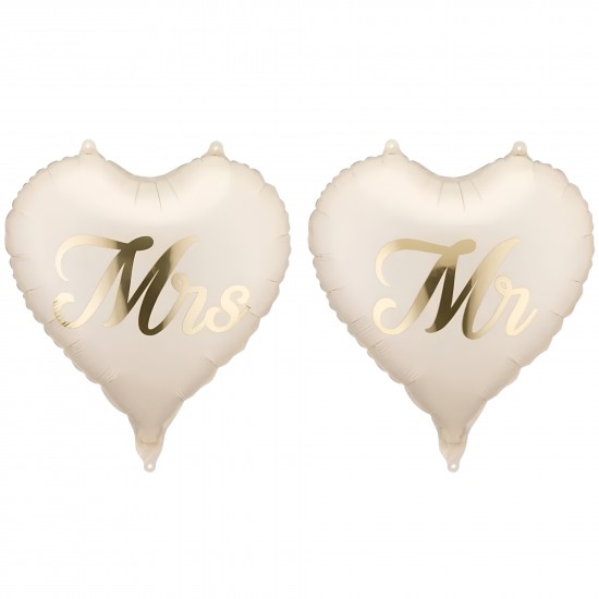 18'' Μπαλόνια Καρδιές Mrs and Mr (2 τεμ)