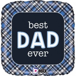 18" Τετράγωνο Μπαλόνι Best Dad Ever Καρό 18" Τετράγωνο Μπαλόνι Best Dad Ever Καρό