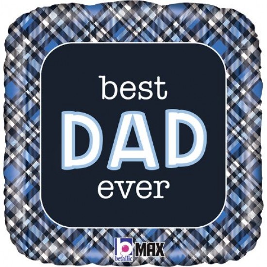 18" Τετράγωνο Μπαλόνι Best Dad Ever Καρό