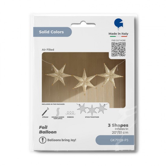 20" Μπαλόνι Αστέρι για Γιρλάντα - Σαμπανιζέ (3 τεμ) 20" Μπαλόνι Αστέρι για Γιρλάντα - Σαμπανιζέ (3 τεμ)
