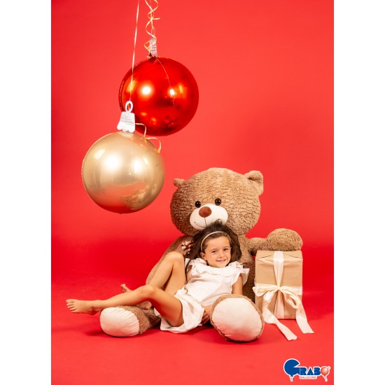 21" Μπαλόνι Χριστουγεννιάτικη Μπάλα 4D - Σαμπανιζέ Platinum