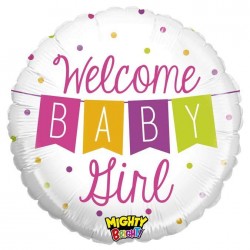 21" Μπαλόνι Γέννησης Welcome Baby Girl Μπάνερ