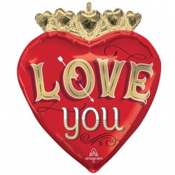 23" Μπαλόνι Καρδιά με κορώνα Just My Type Love You 23" Μπαλόνι Καρδιά με κορώνα Just My Type Love You