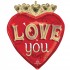 23" Μπαλόνι Καρδιά με κορώνα Just My Type Love You