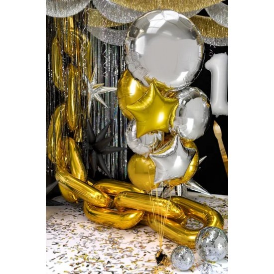 23'' Μπαλόνι στρογγυλό ασημί 23'' Μπαλόνι στρογγυλό ασημί