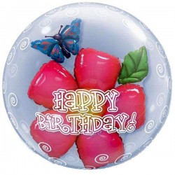 24" Μπαλόνι Bubble λουλούδι "Happy Birthday" 24" Μπαλόνι Bubble λουλούδι "Happy Birthday"