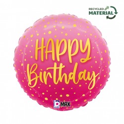 18" Μπαλόνι Happy Birthday Ροζ 18" Μπαλόνι Happy Birthday Ροζ