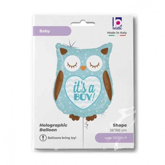 26" Μπαλόνι γέννησης Κουκουβάγια Βoy