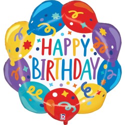 27'' Μπαλόνι Happy Birthday Πολύχρωμο
