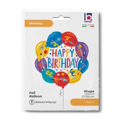27'' Μπαλόνι Happy Birthday Πολύχρωμο