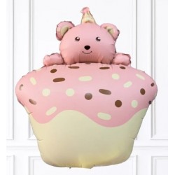 28'' Μπαλόνι Cupcake Με ροζ Αρκουδάκι