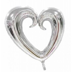 30" Μπαλόνι με Τρύπα Ασημί Καρδιά 30" Μπαλόνι με Τρύπα Ασημί Καρδιά