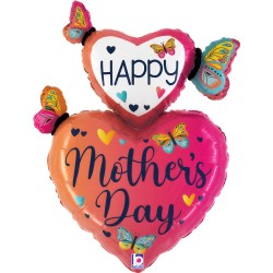 31" Μπαλόνι Καρδιές Mother's Day με Πεταλούδες 31" Μπαλόνι Καρδιές Mother's Day με Πεταλούδες