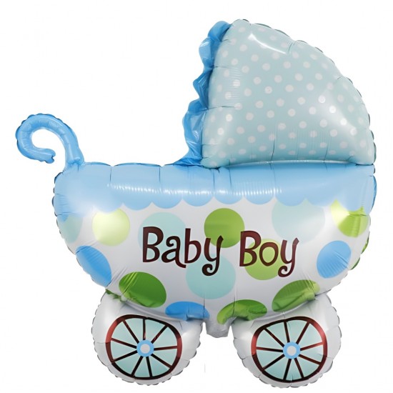 31″ Μπαλόνι Καρότσι γαλάζιο Baby Boy
