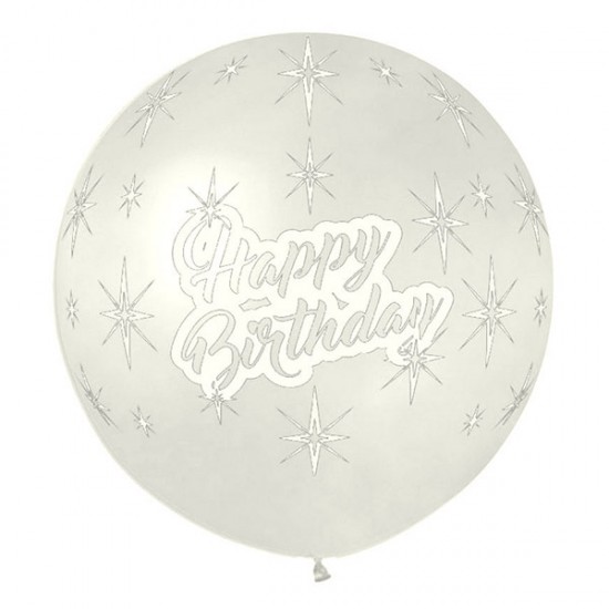 31" Μπαλόνι Τυπωμένο Happy Birthday με αστέρια