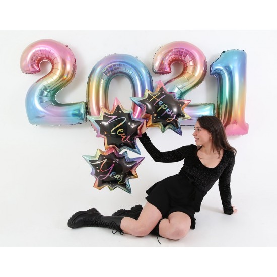 32" Μπαλόνι happy new year ουράνιο τόξο