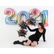 32" Μπαλόνι happy new year ουράνιο τόξο
